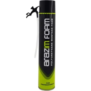اسپری فوم پلی اورتان شیلنگی آرازیم مدل AMF وزن 600 گرم مناسب نصب درب، پنجره و عایق‌کاری حرارتی