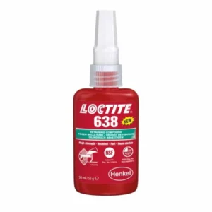 چسب آناروبیک لاکتایت برای محور های گرد مدل Loctite 638 حجم 50 میلی‌لیتر مخصوص اتصال قطعات استوانه‌ای